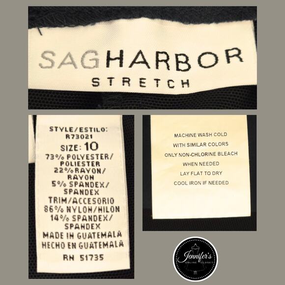 3/$25 Sag Harbor Stretch Navy Blue Flat Front Dress Pants Size 10 - Picture 5 of 7